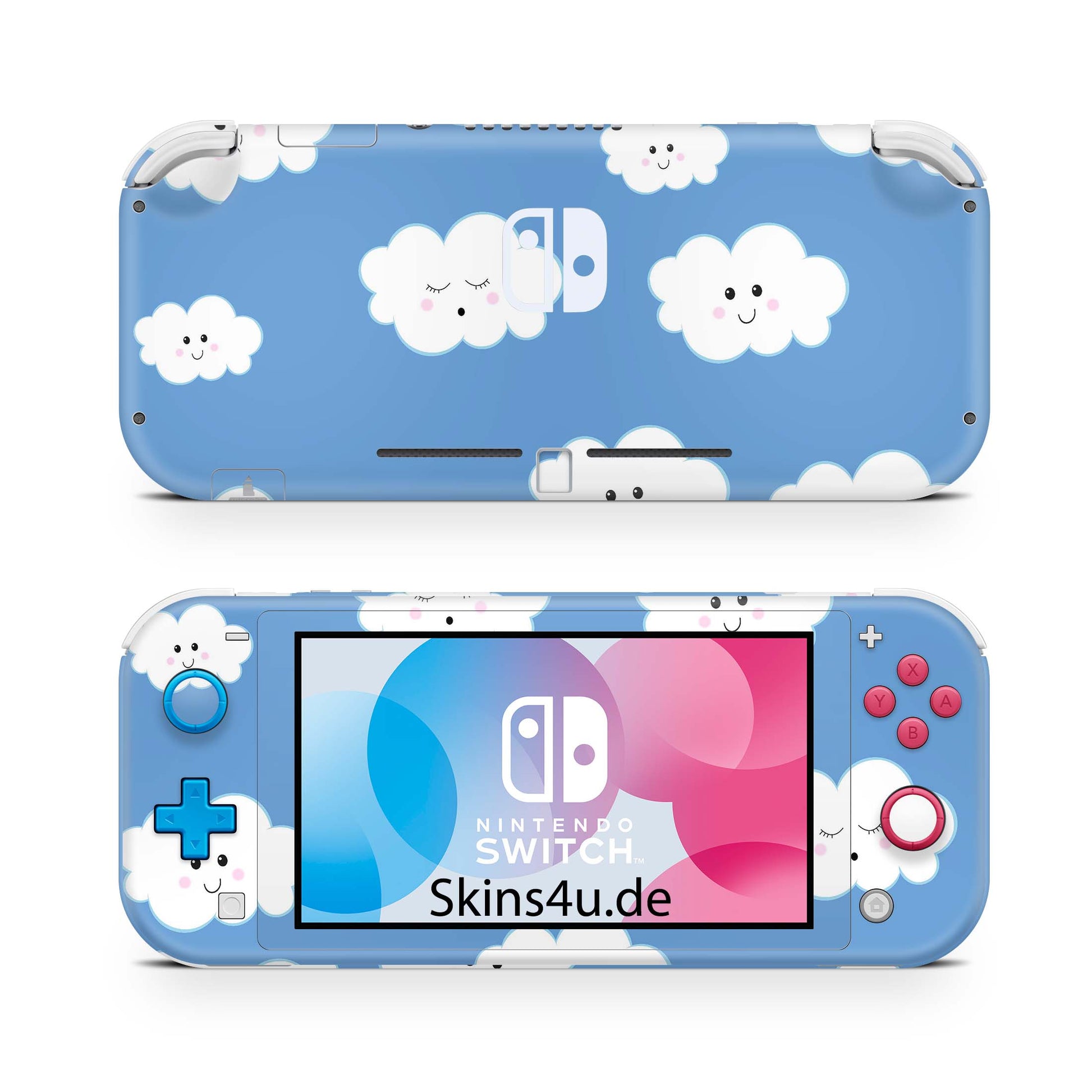 Nintendo Switch Lite Skin Aufkleber Schutzfolie Vinyl Skins suesse wolken blau Aufkleber skins4u   