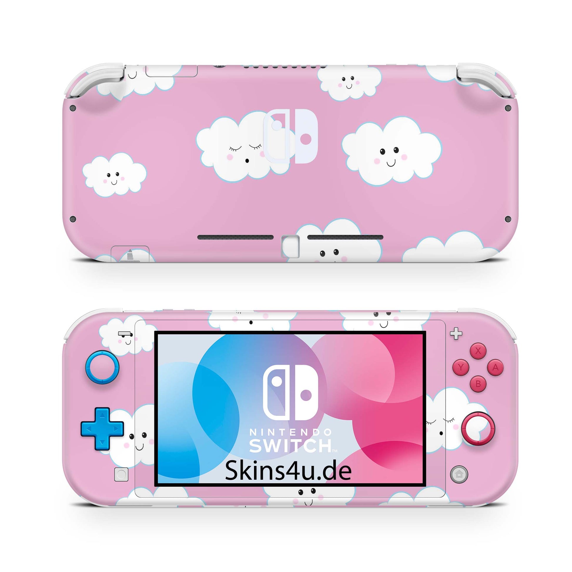 Nintendo Switch Lite Skin Aufkleber Schutzfolie Vinyl Skins suesse wolken pink Aufkleber skins4u   