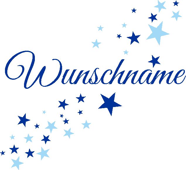 Wandtattoo Wunschname Schriftzug individuell mit Punkten oder Sternen Aufkleber Skins4u