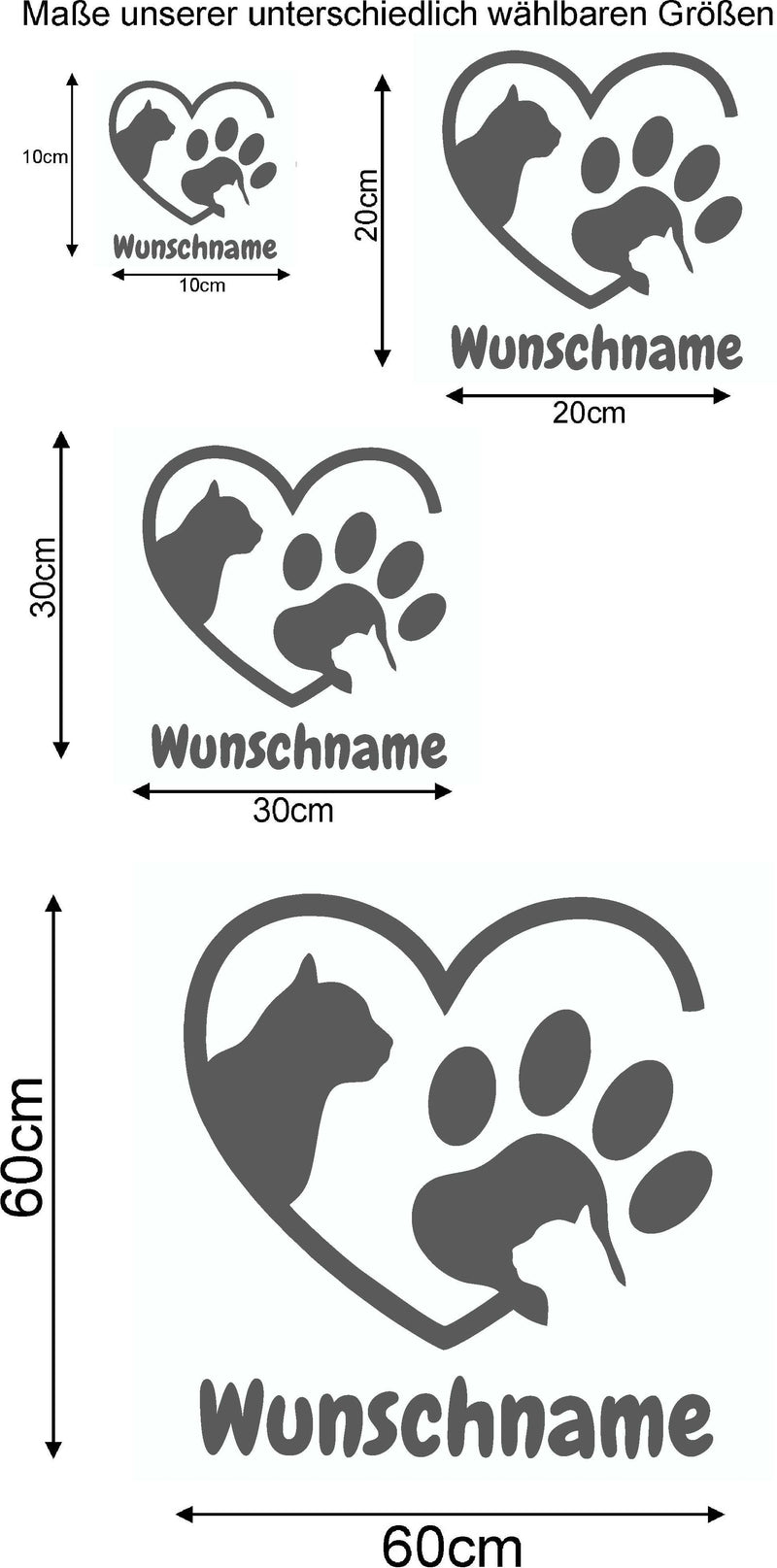 Katze Aufkleber Wandtattoo Autoaufkleber mit Wunschnamen selber gestalten Aufkleber Skins4u