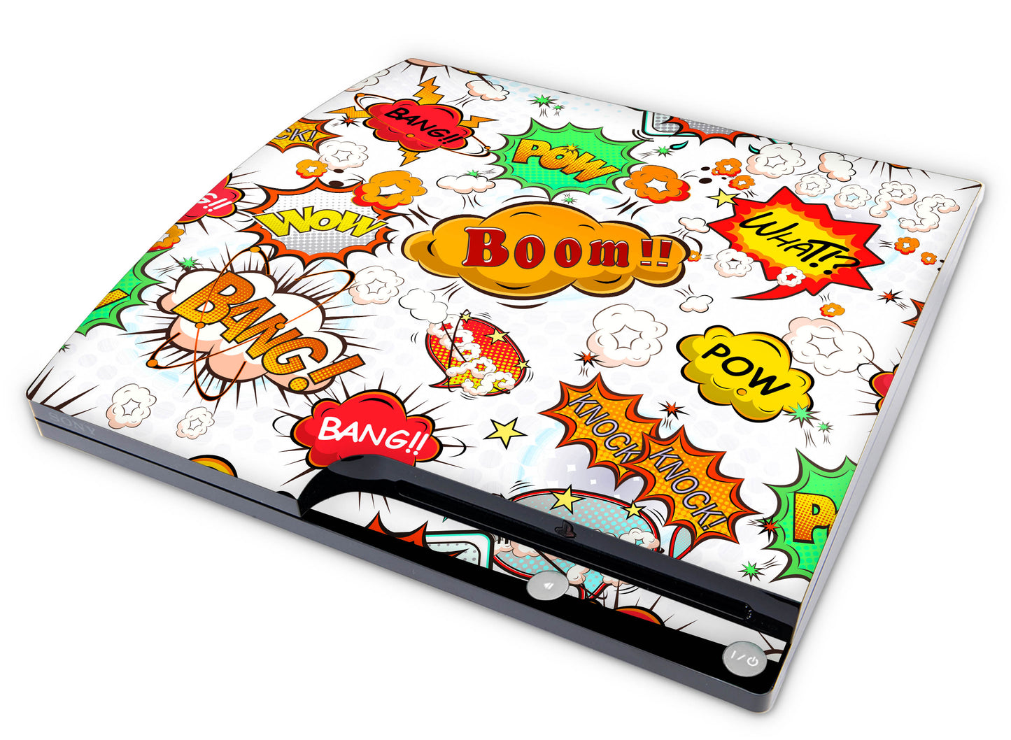 Playstation 3 PS3 Slim Skins Design Schutzfolie Vinyl Cover comics weiss Elektronik-Sticker & -Aufkleber skins4u   