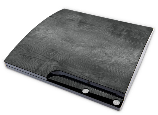 Playstation 3 PS3 Slim Skins Design Schutzfolie Vinyl Cover grey woodgrain Elektronik-Sticker & -Aufkleber skins4u   