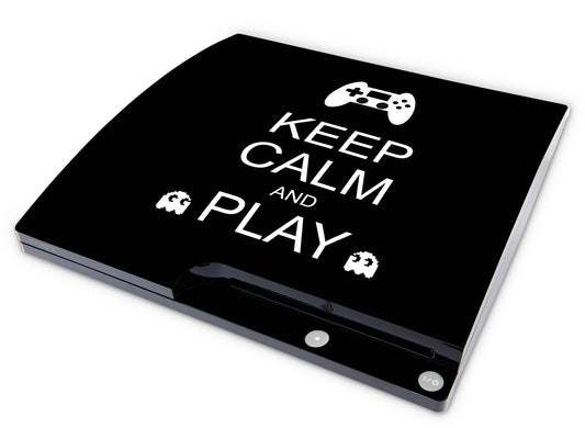 Playstation 3 PS3 Slim Skins Design Schutzfolie Vinyl Cover keep calm and play Elektronik-Sticker & -Aufkleber skins4u   