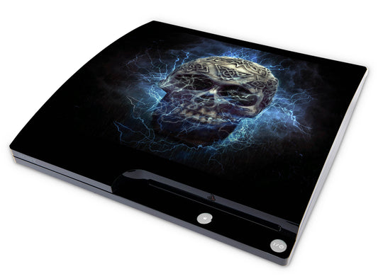 Playstation 3 PS3 Slim Skins Design Schutzfolie Vinyl Cover lightning skull Elektronik-Sticker & -Aufkleber skins4u   