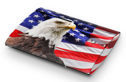 Playstation 3 Super Slim PS3 Skins Design Schutzfolie Vinyl Cover usa eagle Aufkleber skins4u   