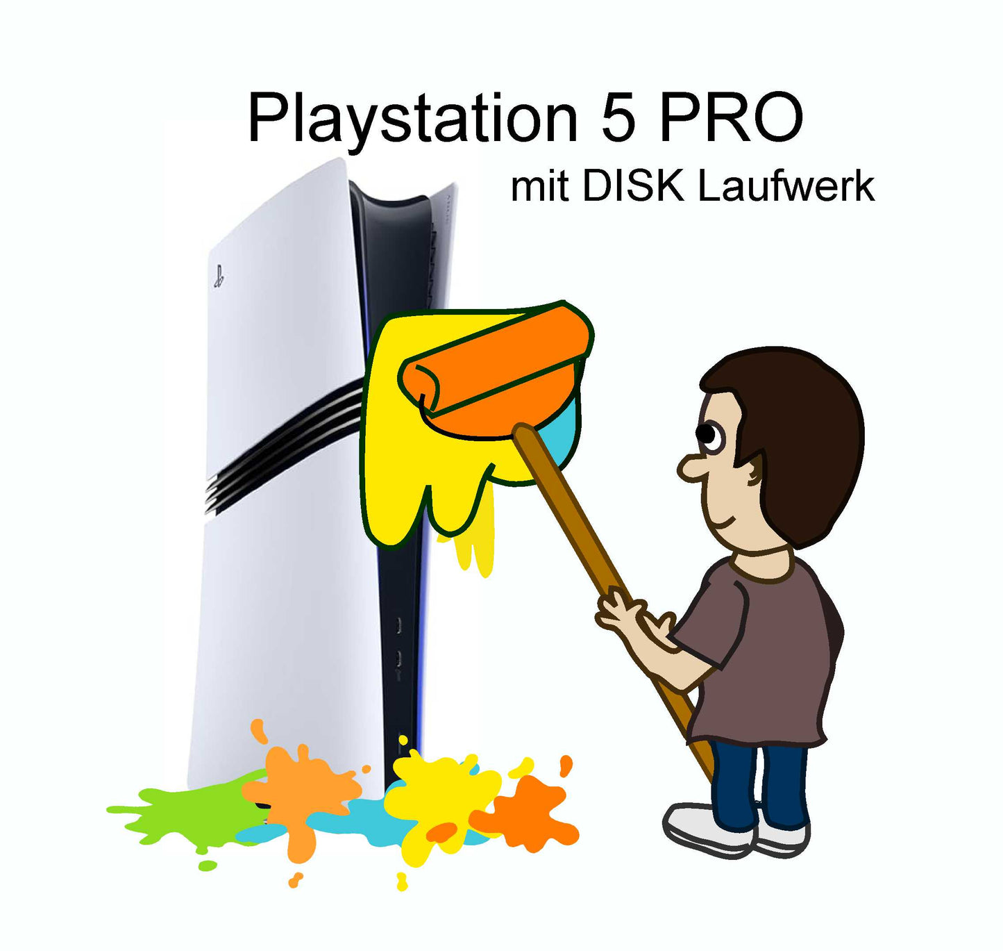 Playstation 5 PRO Skins Aufkleber individuell selbst gestalten Wunschbild personalisieren MIT Disk Laufwerk cpb_product Skins4u