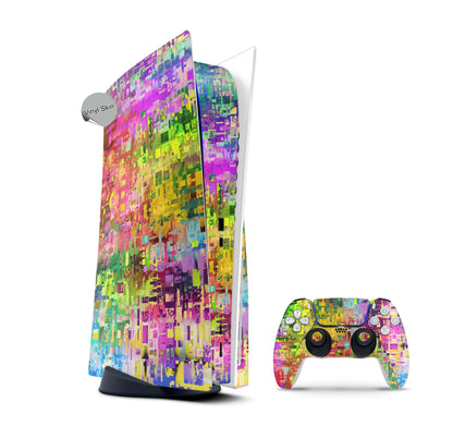 PS5 Skin Design Aufkleber Vinyl Folie Premium Skins mit PS5 Controller Abstract Aufkleber Skins4u   