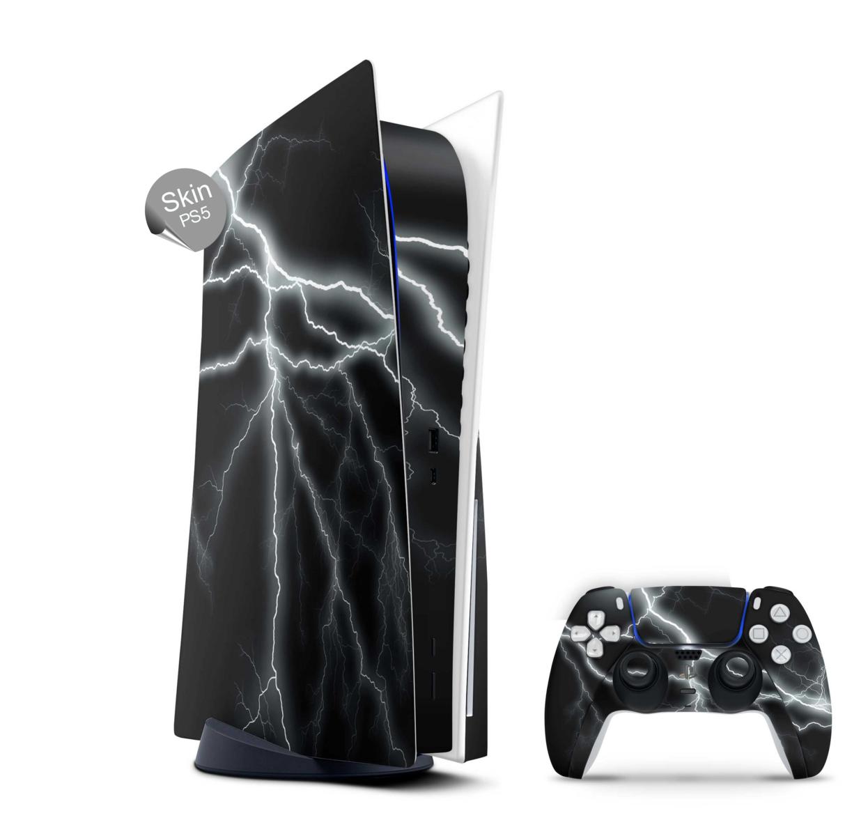 PS5 Skin Design Aufkleber Vinyl Folie Premium Skins mit PS5 Controller Apocalypse black Aufkleber Skins4u   