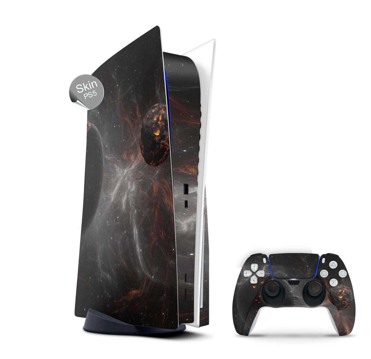 PS5 Skin Design Aufkleber Vinyl Folie Premium Skins mit PS5 Controller Astronomy Aufkleber Skins4u   