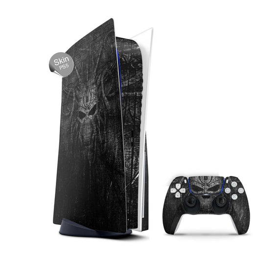 PS5 Skin Design Aufkleber Vinyl Folie Premium Skins mit PS5 Controller Black Demon Aufkleber Skins4u   