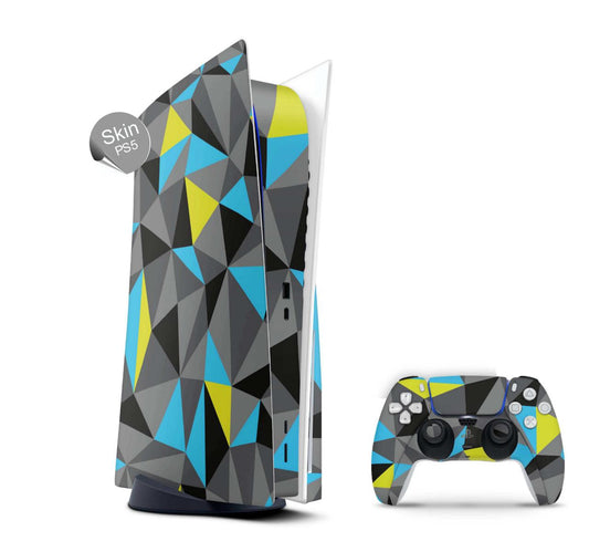 PS5 Skin Design Aufkleber Vinyl Folie Premium Skins mit PS5 Controller Polycolor Aufkleber Skins4u   