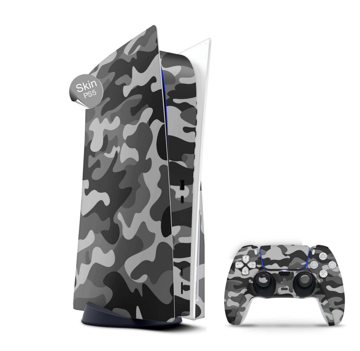 PS5 Skin Design Aufkleber Vinyl Folie Premium Skins mit PS5 Controller Urban Camouflage Aufkleber Skins4u   