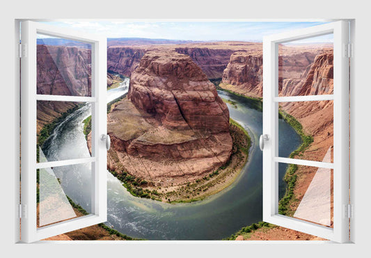 Offenes Fenster 3D Wandtattoo – Selbstklebender Wandaufkleber/Wandsticker – Motiv Grand Canyon Wandtattoo skins4u   