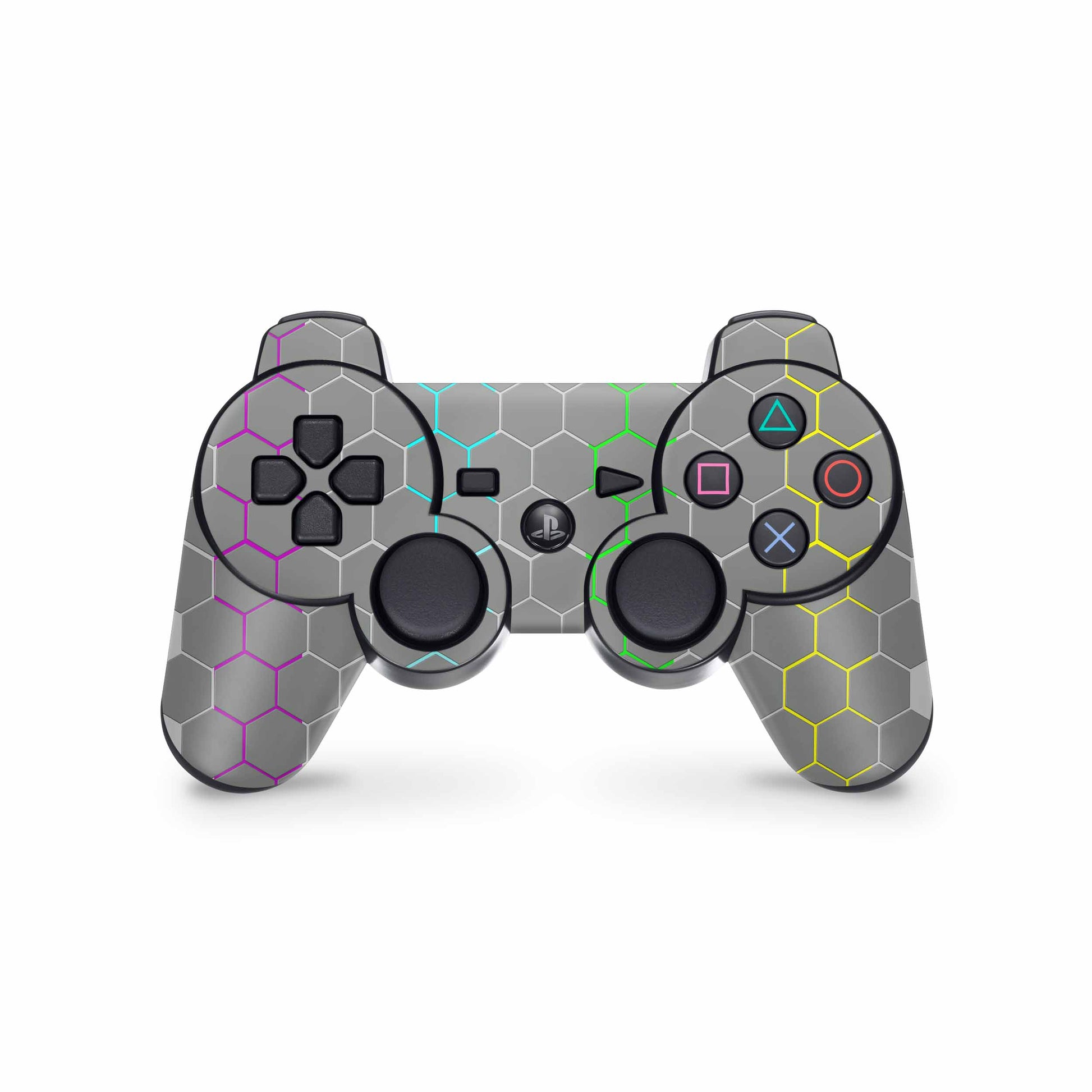 PS3 Controller Aufkleber Skin Playstation 3 Gamepad Vinyl Cover exo grey rainbow Elektronik-Sticker & -Aufkleber skins4u   