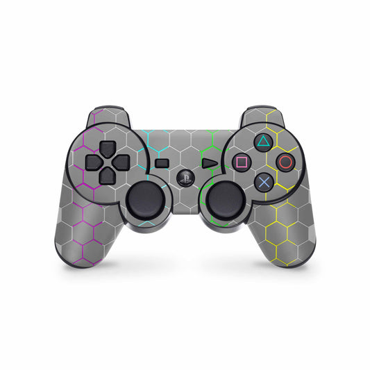 PS3 Controller Aufkleber Skin Playstation 3 Gamepad Vinyl Cover exo grey rainbow Elektronik-Sticker & -Aufkleber skins4u   