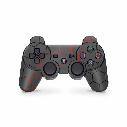 PS3 Controller Aufkleber Skin Playstation 3 Gamepad Vinyl Cover exo rot Elektronik-Sticker & -Aufkleber skins4u   