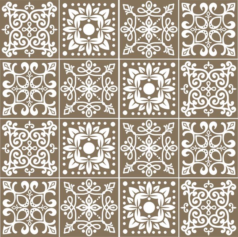 Fliesenaufkleber für Küche, Bad und WC selbstklebende Badfliesen Folien Druck Vintage Style 12 Stück