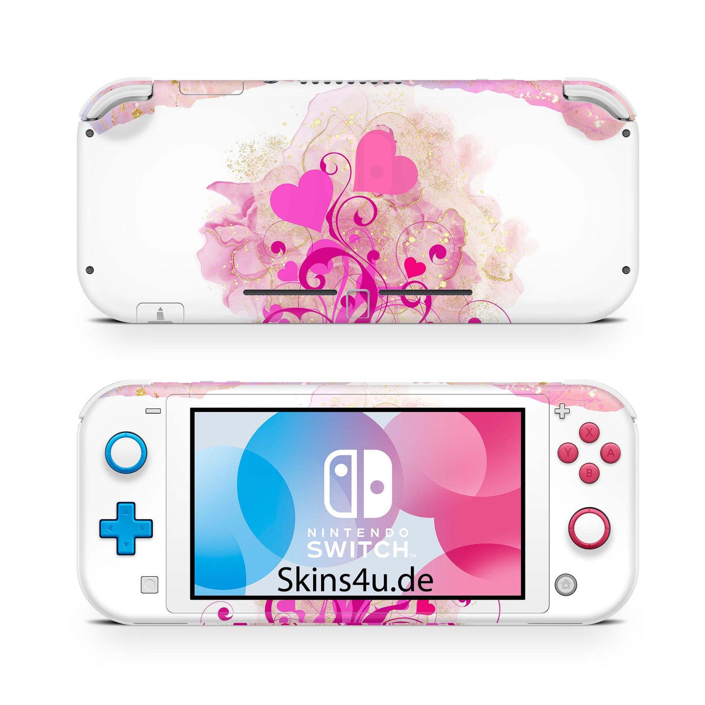 Nintendo Switch Lite Skin Aufkleber Schutzfolie Vinyl Skins Boarder Hearts Aufkleber skins4u   