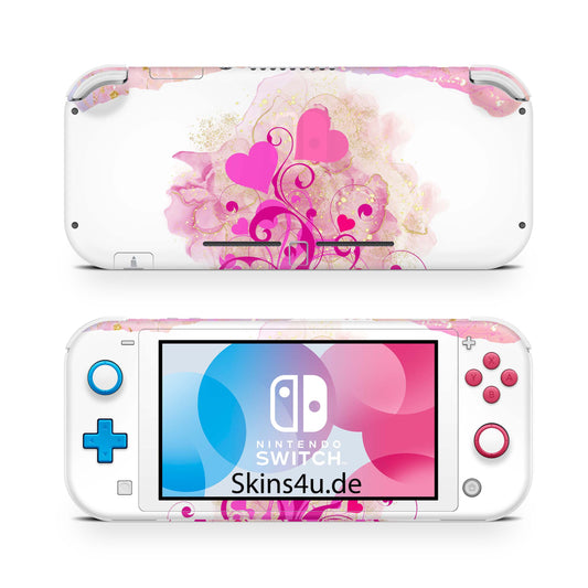 Nintendo Switch Lite Skin Aufkleber Schutzfolie Vinyl Skins Boarder Hearts Aufkleber skins4u   