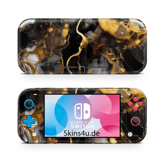 Nintendo Switch Lite Skin Aufkleber Schutzfolie Vinyl Skins Dark Gold Aufkleber skins4u   