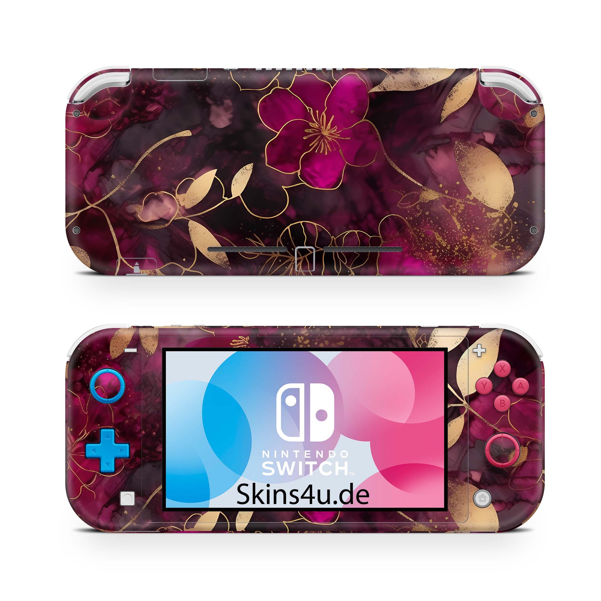 Nintendo Switch Lite Skin Aufkleber Schutzfolie Vinyl Skins Flowers Dark Aufkleber skins4u   