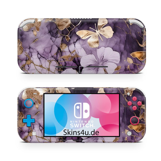 Nintendo Switch Lite Skin Aufkleber Schutzfolie Vinyl Skins Flowers and BUtterfly Aufkleber skins4u   