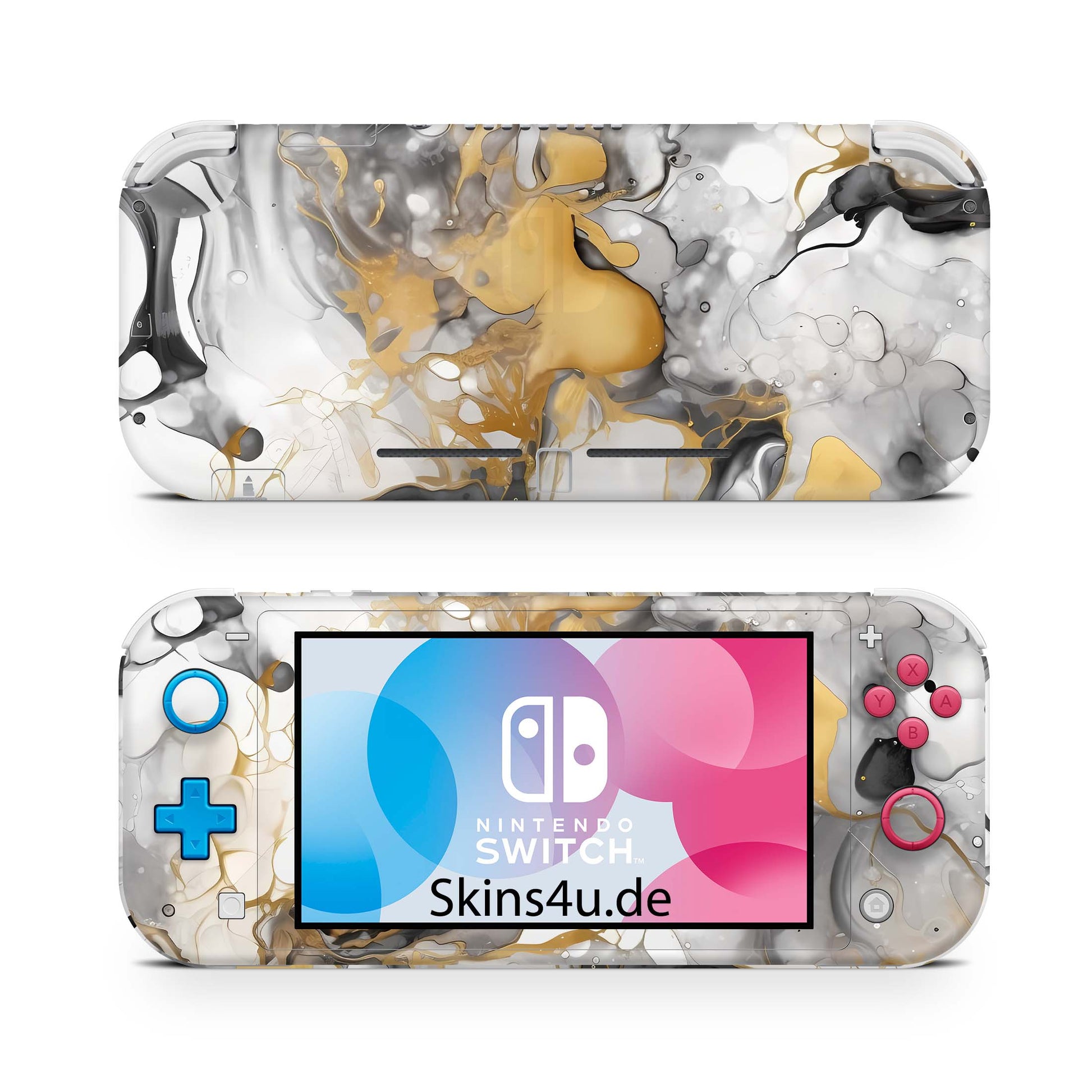 Nintendo Switch Lite Skin Aufkleber Schutzfolie Vinyl Skins Marmor gold light Aufkleber skins4u   