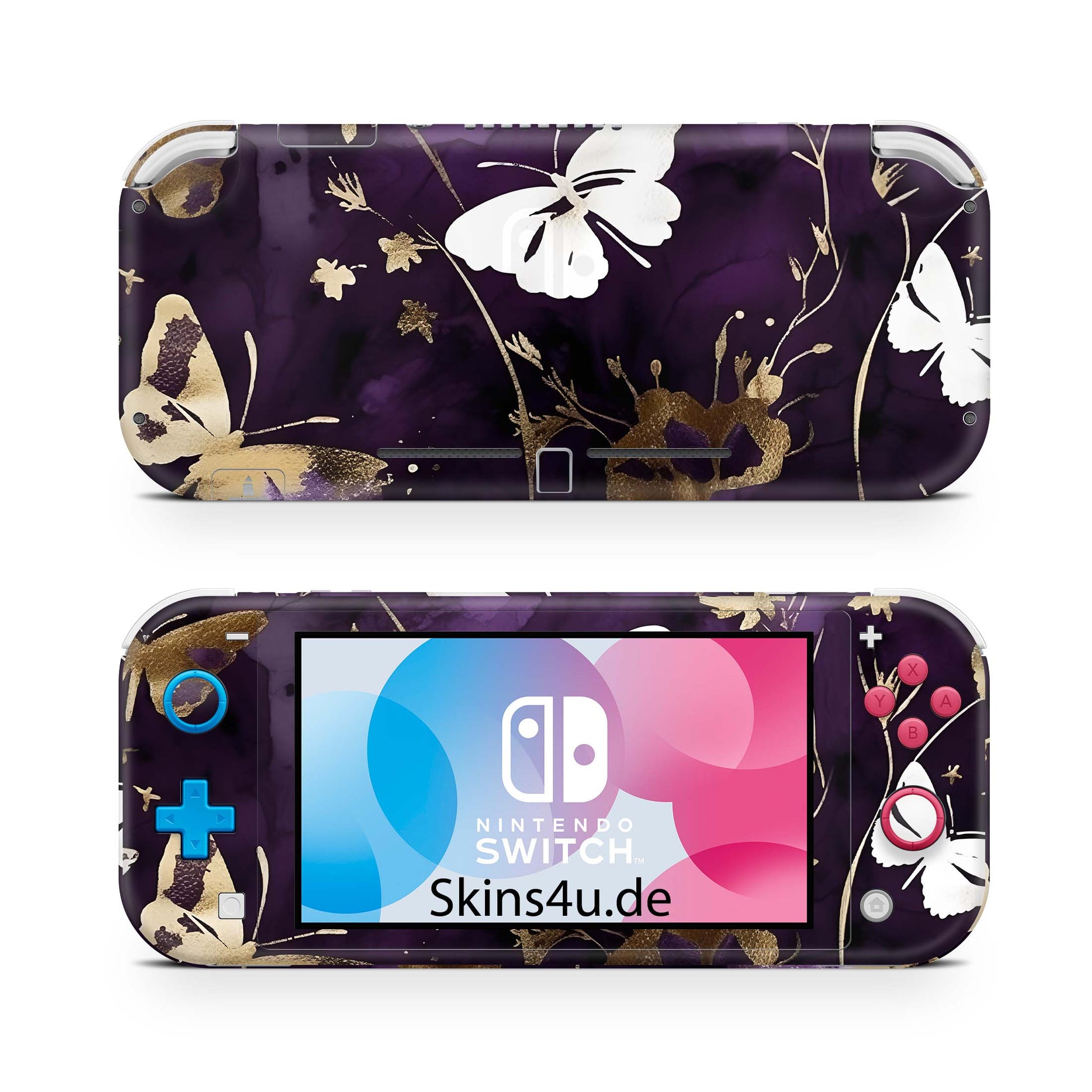 Nintendo Switch Lite Skin Aufkleber Schutzfolie Vinyl Skins Purple Butterfly Aufkleber skins4u   