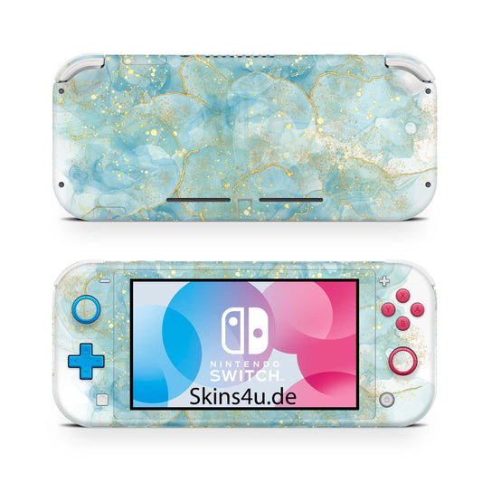 Nintendo Switch Lite Skin Aufkleber Schutzfolie Vinyl Skins Türkis gold Aufkleber skins4u   