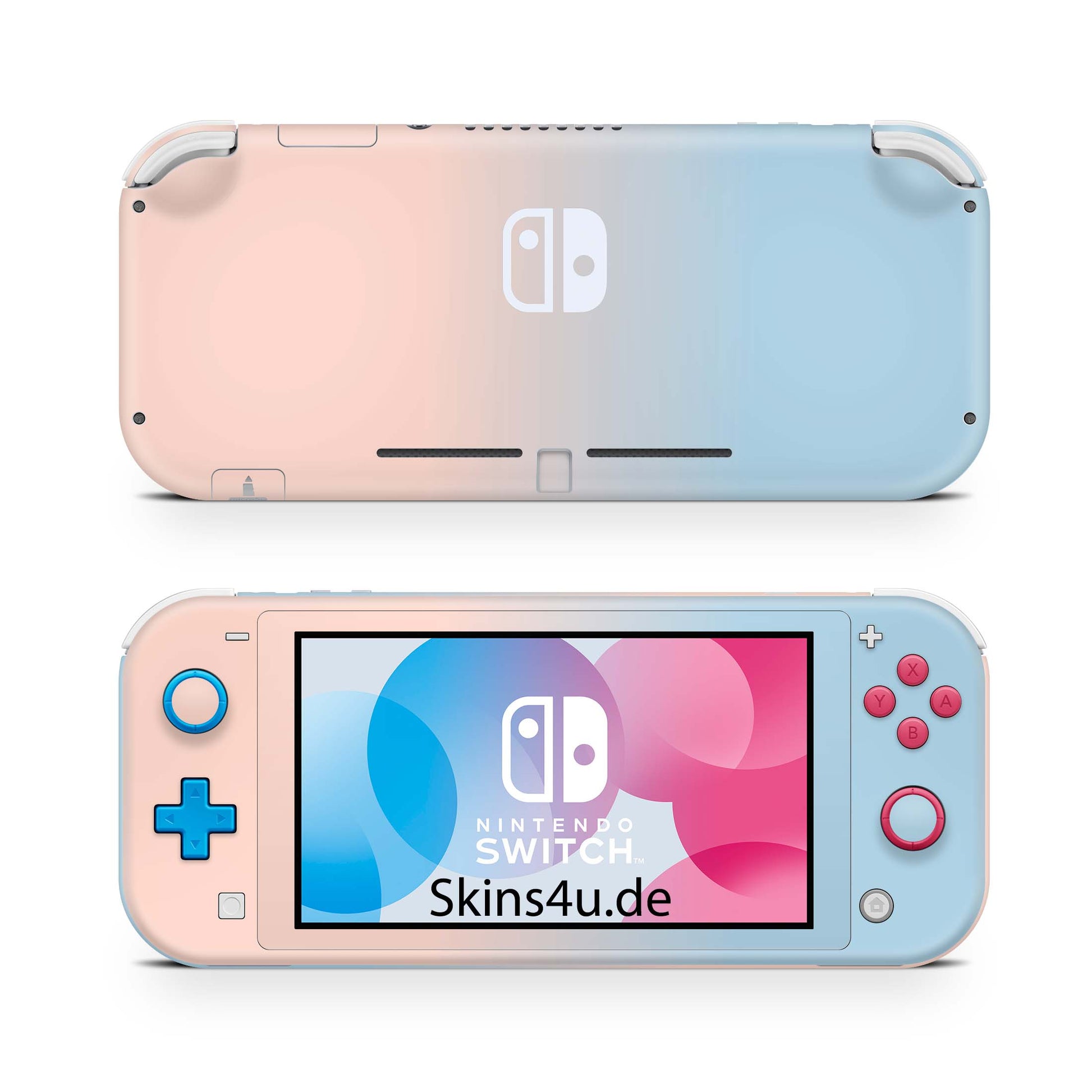 Nintendo Switch Lite Skin Aufkleber Schutzfolie Vinyl Skins fvl peach babyblau Aufkleber skins4u   