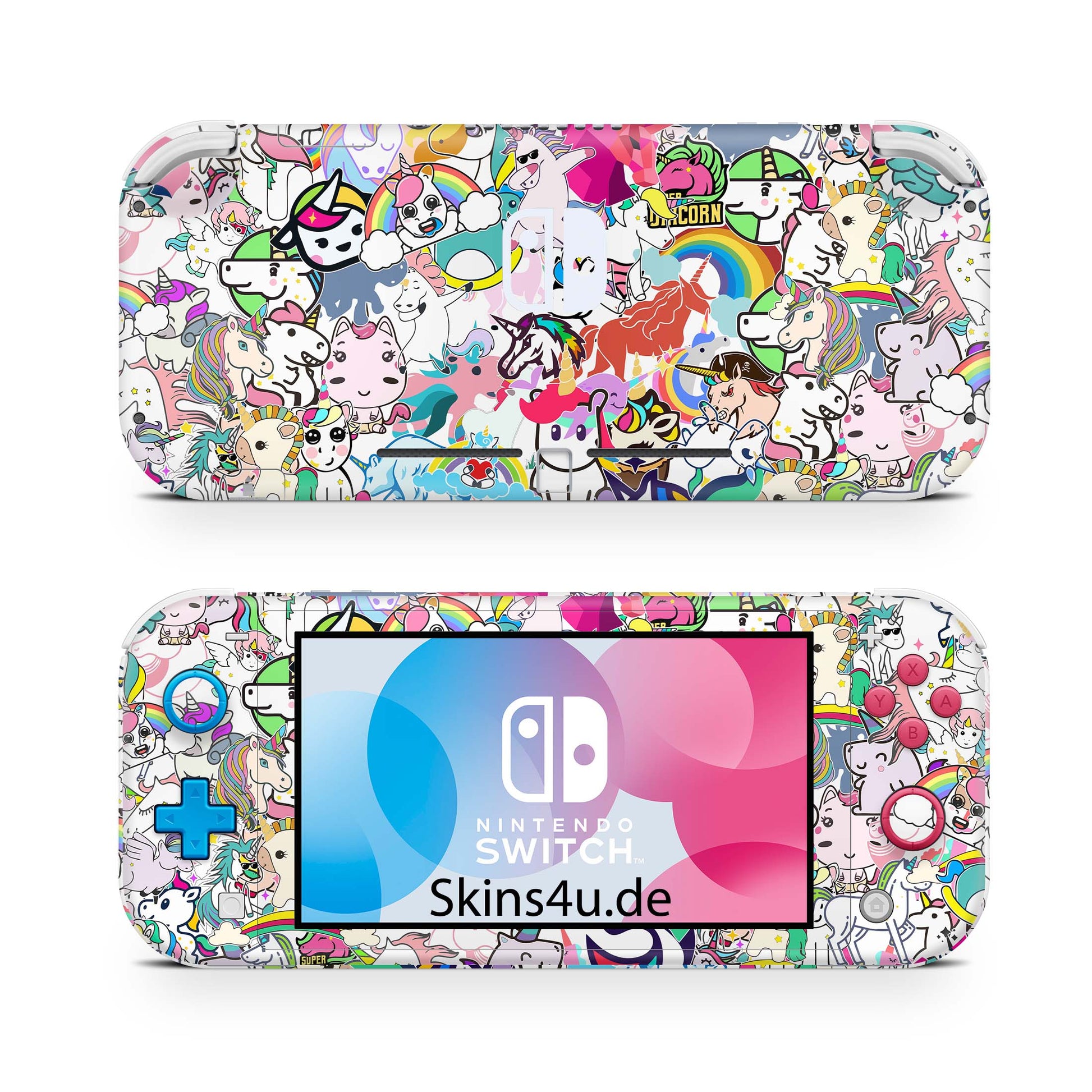 Nintendo Switch Lite Skin Aufkleber Schutzfolie Vinyl Skins stickerbomb einhorn Aufkleber skins4u   