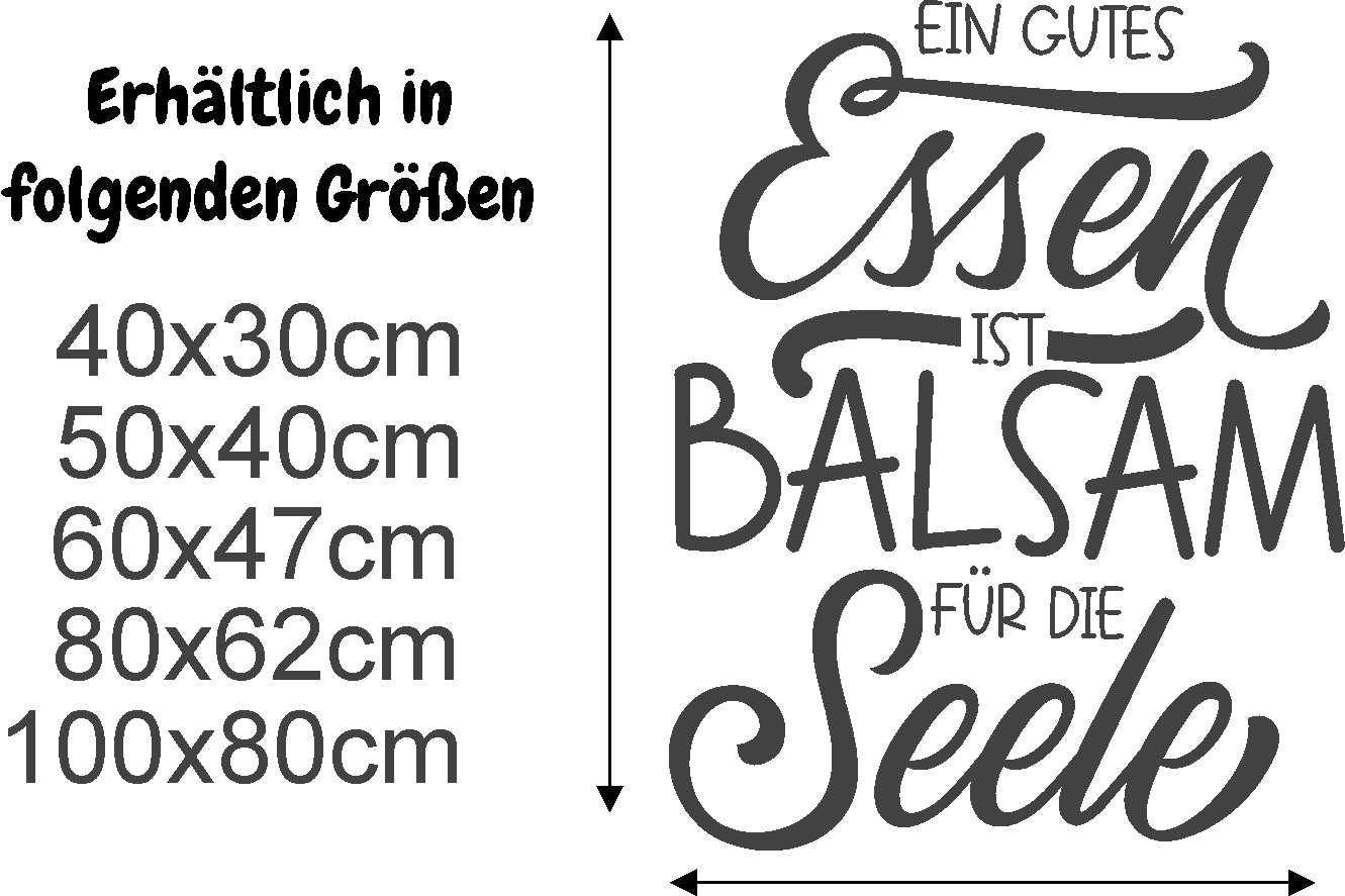 Wandtattoo Küche Spruch Essen ist wie Balsam für die Seele Wandtattoo skins4u   