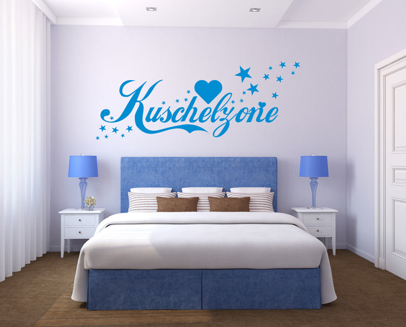 Wandtattoo Kuschelzone Liebe Herz Sterne Schriftzug Wandaufkleber Schlafzimmer Wandtattoo Skins4u