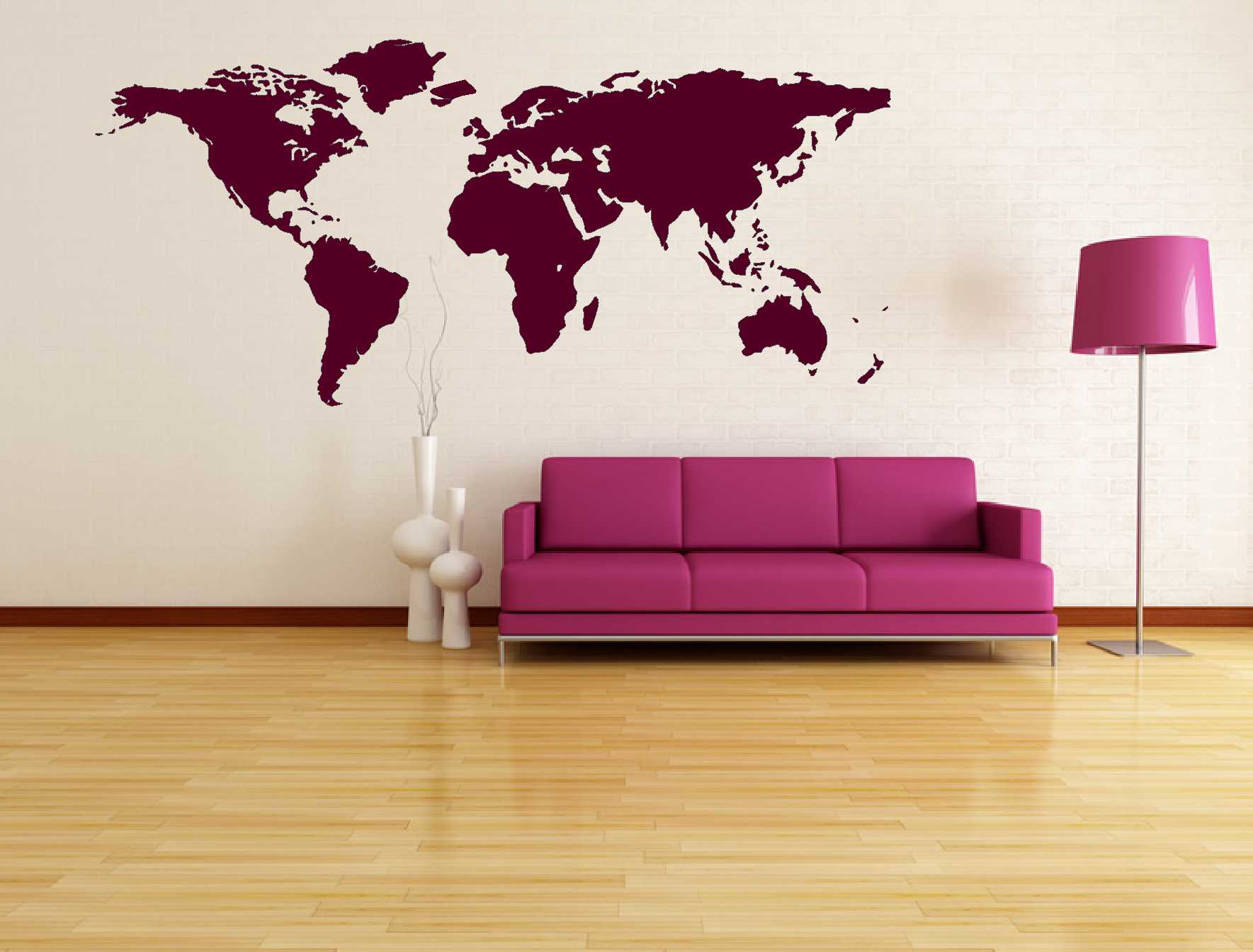 Wandtattoo Weltkarte World Map Wohnzimmer Büro Wandtattoo skins4u   