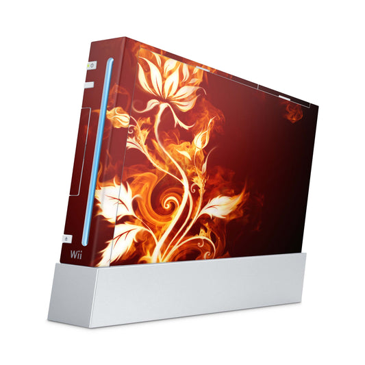 Nintendo Wii Skin Aufkleber Designfolie Skins Set flower of fire Aufkleber Skins4u