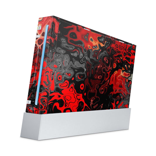 Nintendo Wii Skin Aufkleber Designfolie Skins Set red plasma Aufkleber Skins4u