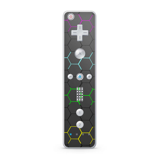 Nintendo Wii Remote Skin Schutz Design Folie für die Wii Fernbedienung exo black rainbow Aufkleber Skins4u