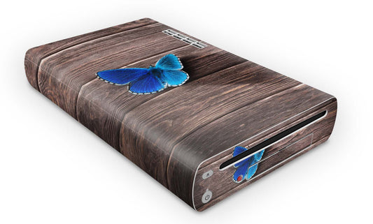 Nintendo Wii U Skin Konsolen und Tablet Controller Aufkleber Set Butterfly Wood Aufkleber Skins4u