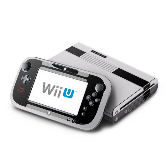 Nintendo Wii U Skin Konsolen und Tablet Controller Aufkleber Set Retro NES schwarz Aufkleber Skins4u