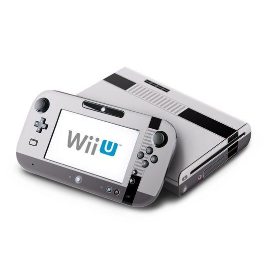 Nintendo Wii U Skin Konsolen und Tablet Controller Aufkleber Set Retro NES grau Aufkleber Skins4u