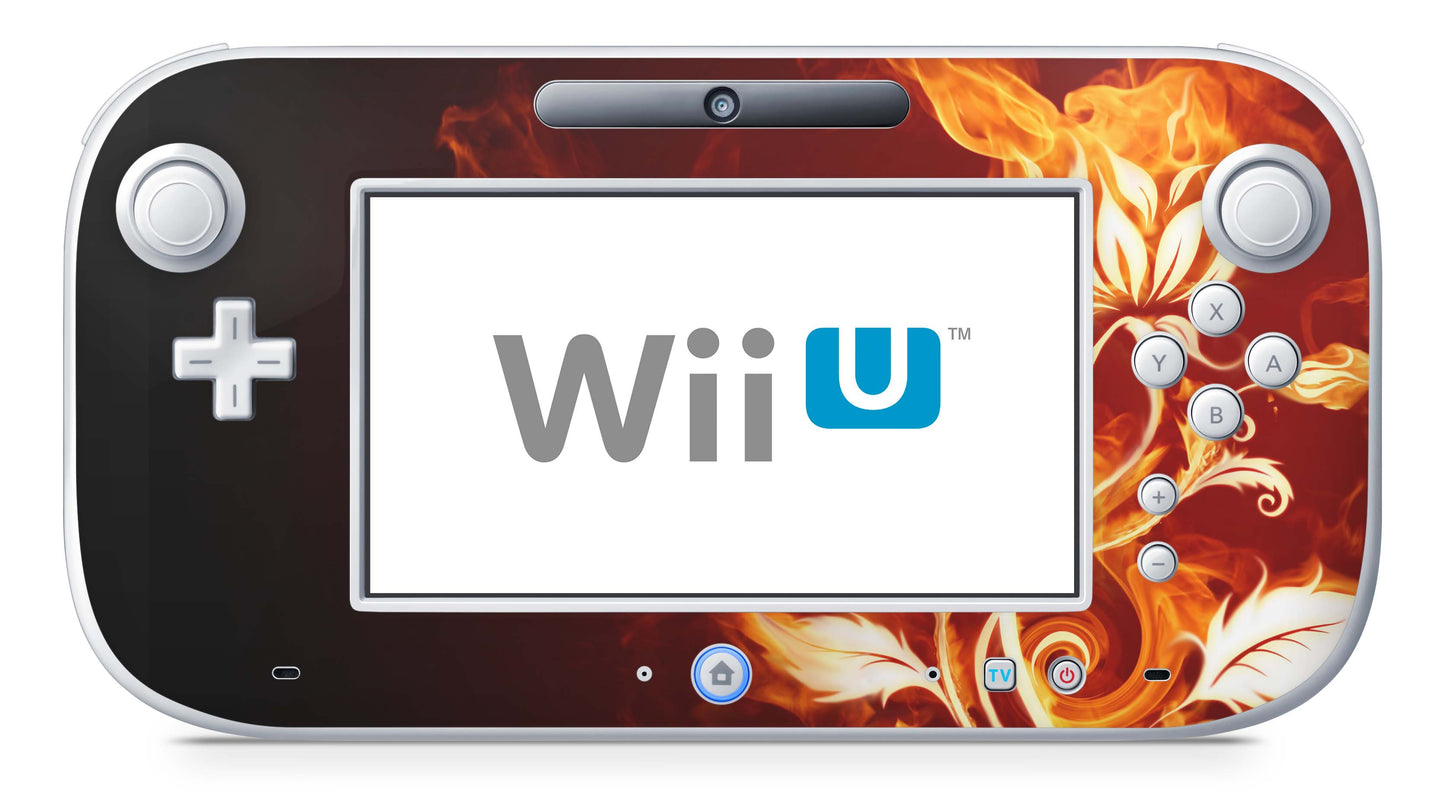 Nintendo Wii U Skin Konsolen und Tablet Controller Aufkleber Set Flower of Fire Aufkleber Skins4u