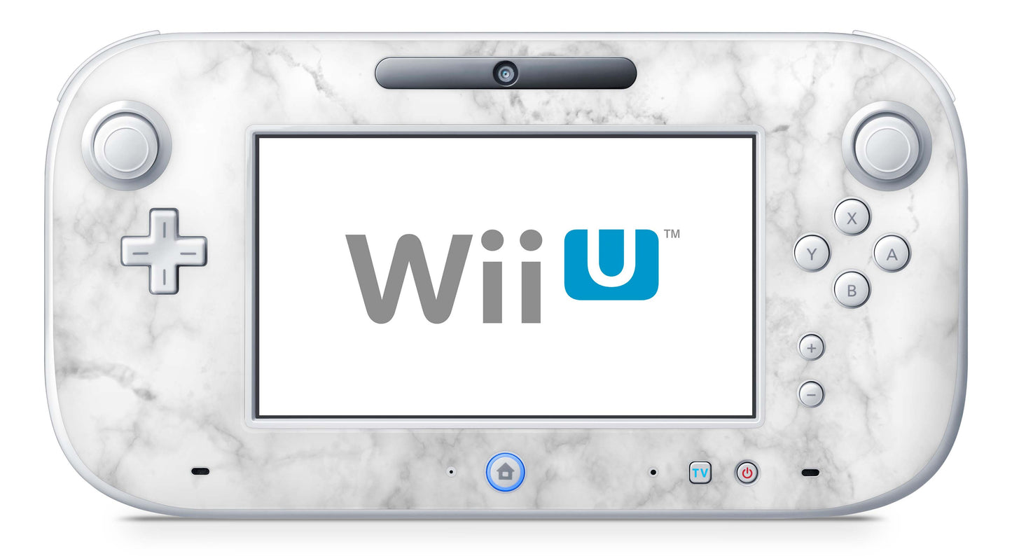 Nintendo Wii U Skin Konsolen und Tablet Controller Aufkleber Set Marmor weiss Aufkleber Skins4u