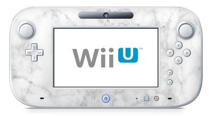 Nintendo Wii U Skin Konsolen und Tablet Controller Aufkleber Set Marmor weiss Aufkleber Skins4u