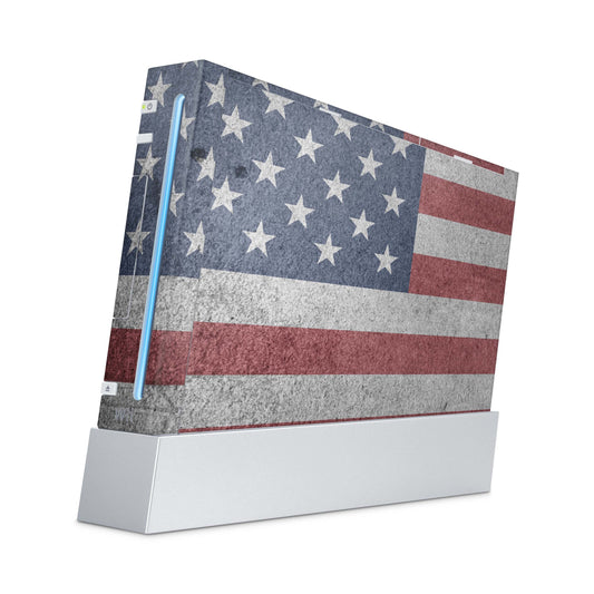 Nintendo Wii Skin Aufkleber Designfolie Skins Set usa flagge Aufkleber Skins4u