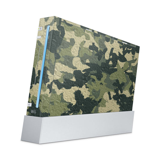 Nintendo Wii Skin Aufkleber Designfolie Skins Set wood camo crumble Aufkleber Skins4u