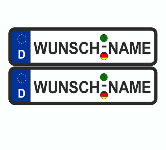 Wunsch Kennzeichen Nummernschild Aufkleber Mähroboter, Saugroboter, Wischroboter, Kettcar, Roller personalisiert mit Deinem Wunschnamen individuell gestalten Aufkleber Skins4u