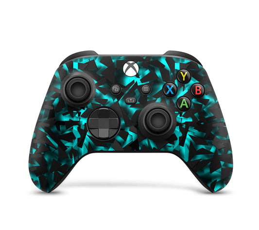 Xbox Controller Skin für Series S & X Controller Design Schutzfolie Shattered black blue Aufkleber skins4u   