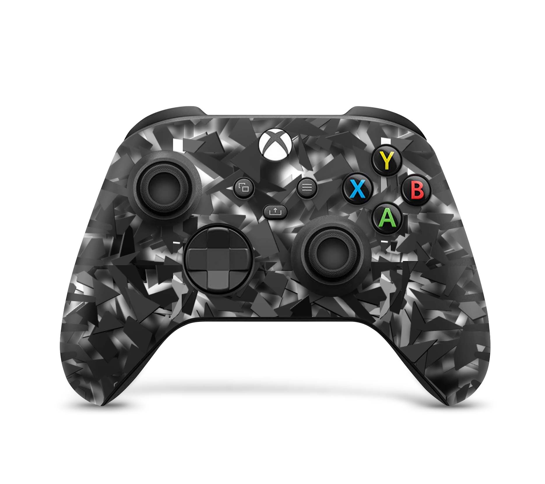 Xbox Controller Skin für Series S & X Controller Design Schutzfolie Shattered black grey Aufkleber skins4u   