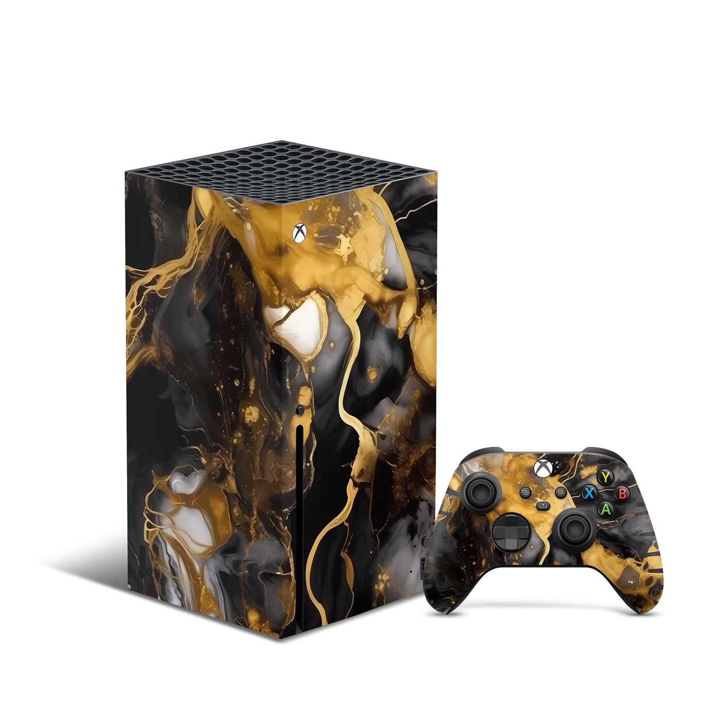 Xbox Series X Skin Aufkleber Design Schutzfolie Vinyl - Dark-Gold Aufkleber Skins4u