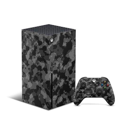 Xbox Series X Skin Aufkleber Design Schutzfolie Vinyl - Dark-Grey-Camo Aufkleber Skins4u